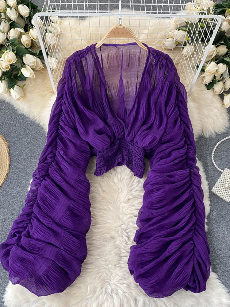 elegant chiffon blouse women
sexy v neck women blouse
summer blouse women fashion
women slim fit chiffon top
stylish women summer blouse
women elegant casual top
draped sleeve women blouse
trendy chiffon blouse women
women party blouse top
lightweight women fashion blouse