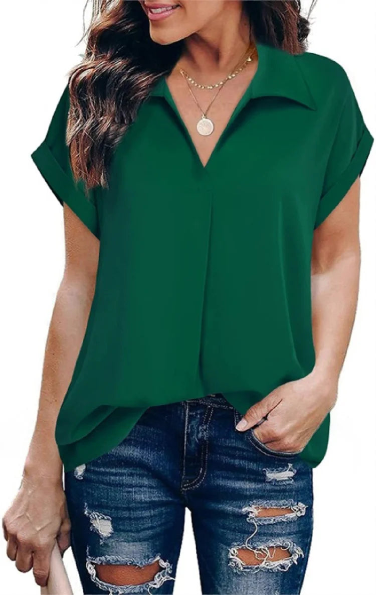 women casual summer blouse shirt
lightweight women summer top
women turn down collar blouse
elegant casual women shirt
breathable summer blouse women
women fashion blouse green
navy blue women casual shirt
trendy women summer blouse
lightweight office blouse women
stylish women casual tops