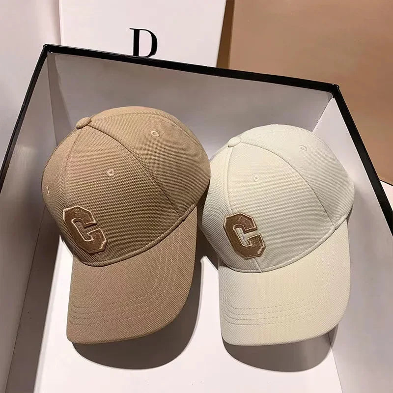 embroidered baseball cap for men C letter design