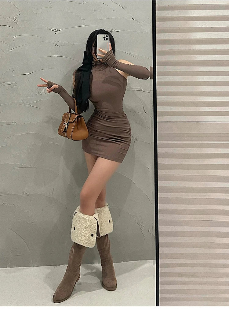 High Neck Bodycon Dress