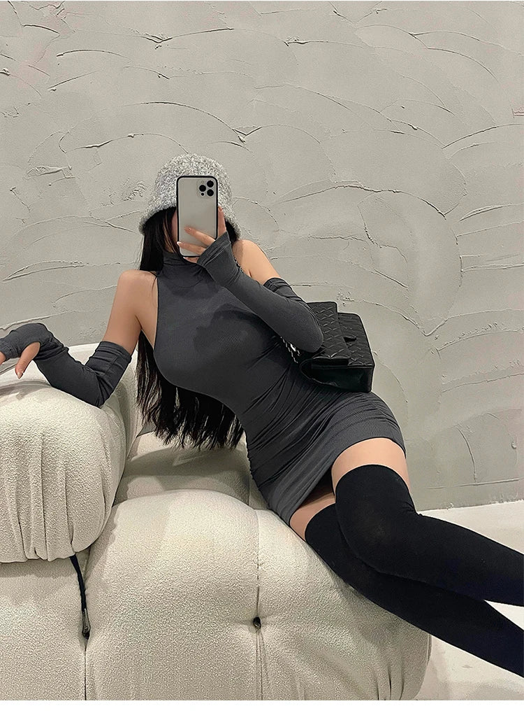 High Neck Bodycon Dress