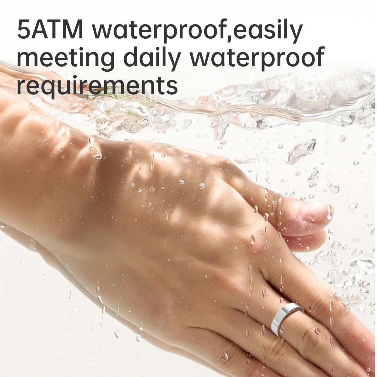 Smart Health Ring with Bluetooth connectivity, fitness tracking, sleep monitoring, waterproof stainless steel design for men and women