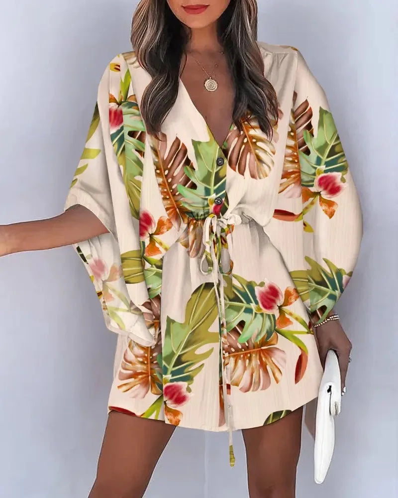 women floral summer dress
casual v neck mini dress women
women loose fit floral dress
stylish summer dress for women
women beach vacation dress
floral print women mini dress
elegant women summer outfit
women bat sleeve dress
lightweight women casual dress
women trendy floral dress