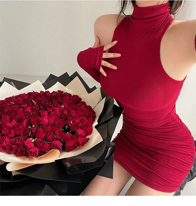 High Neck Bodycon Dress