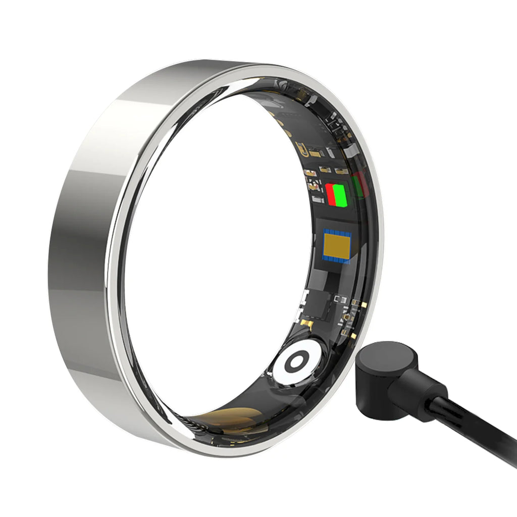 Smart Health Ring with Bluetooth connectivity, fitness tracking, sleep monitoring, waterproof stainless steel design for men and women