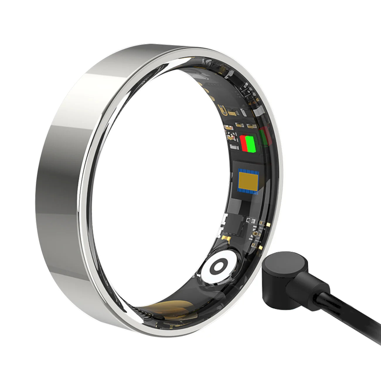 Smart Health Ring with Bluetooth connectivity, fitness tracking, sleep monitoring, waterproof stainless steel design for men and women